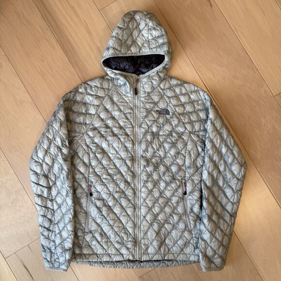 North Face Thermoball Jacket Women's Medium Gray Full Zip Insulated Outerwear - Picture 2 of 9